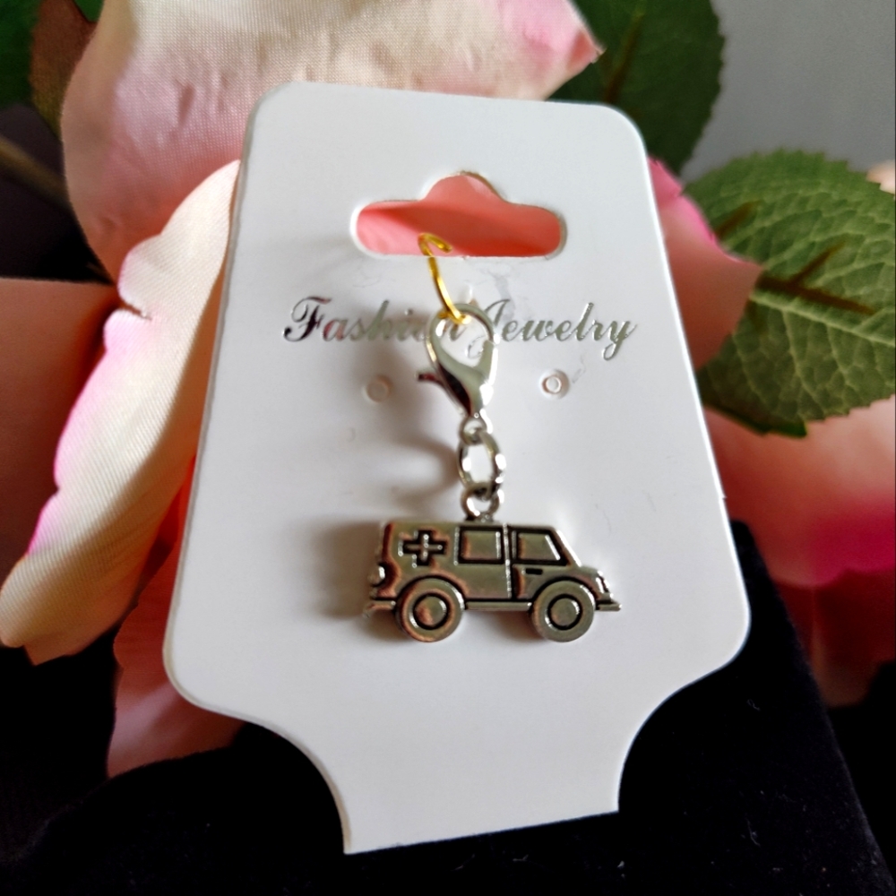 AMBULANCE Paramedic Charm Zipper Pull with lobster clasp